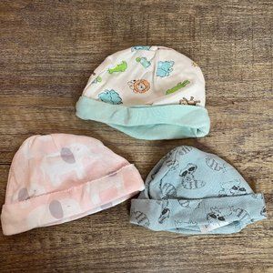 3 Baby Beanie Hats
